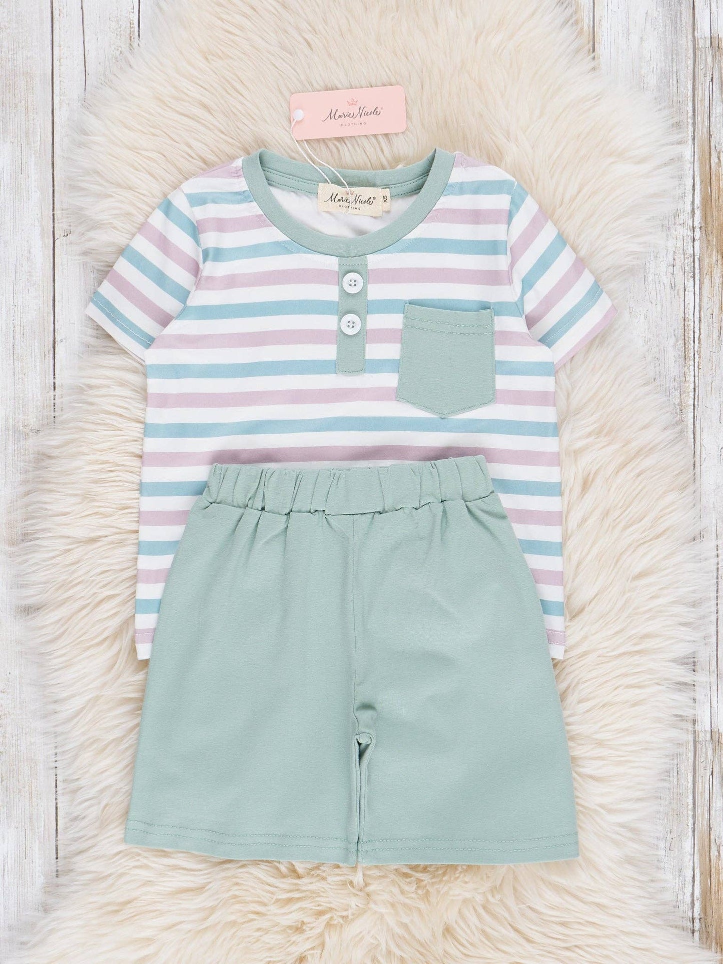 Sage Stripes Pocket Outfit
