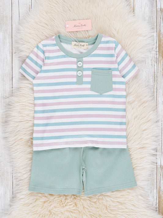 Sage Stripes Pocket Outfit